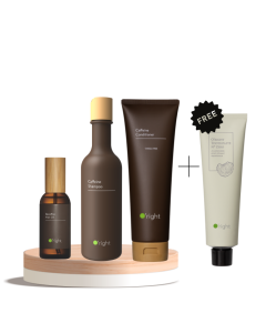 O'right Wake up your Roots Set mit Caffeine Shampoo, Conditioner und Recoffee Hair Oil – inklusive gratis Toothpaste No. Zero